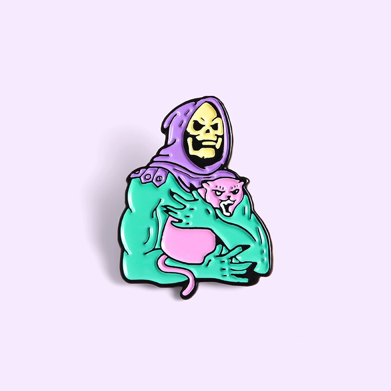 Skeletor and Kitty Cat Enamel Pin