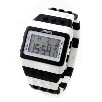 Colorful Digital Watch and Building Block Capable