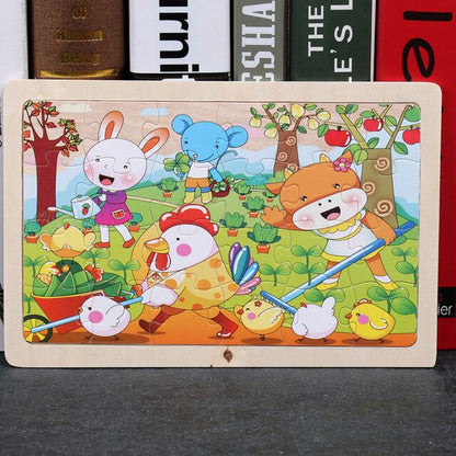 Wooden 30pc Animal Puzzles for Children