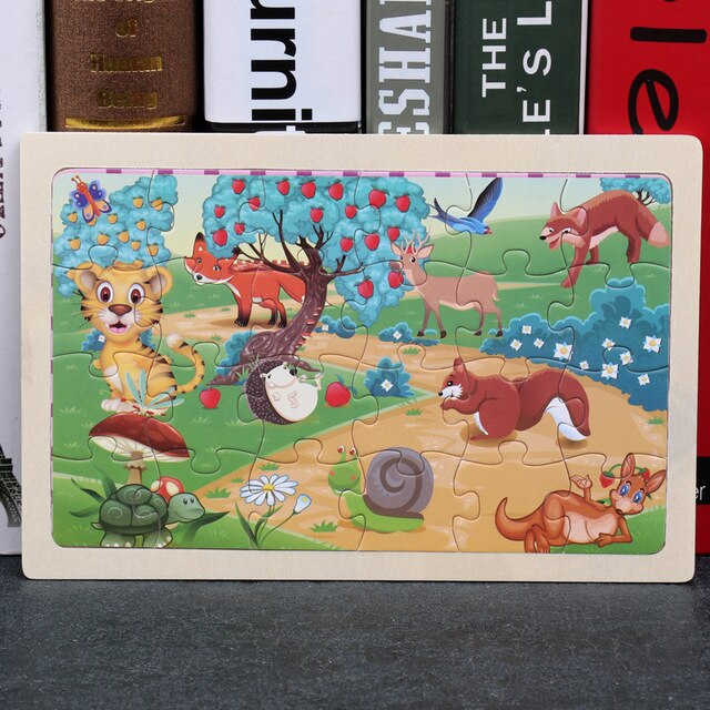 Wooden 30pc Animal Puzzles for Children