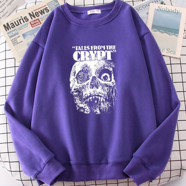 Tales From The Crypt Skull Print Womens Sweater