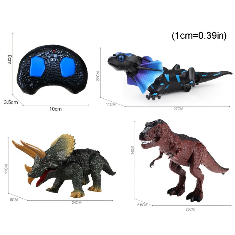 Kids Remote Control Animals Toy Dinosaur with Walking Roars Glow Eyes Tyrannosaurus Triceratops Lizard Toys for Boys Girls