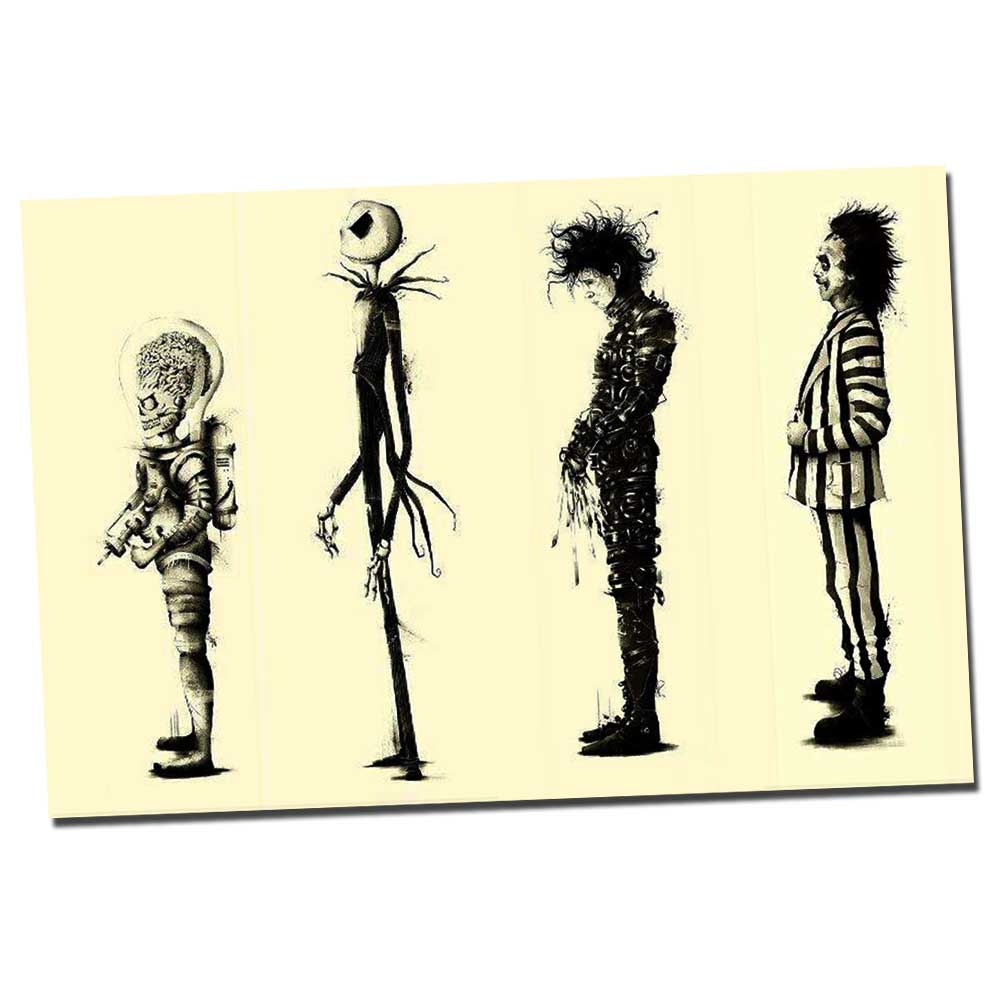 Tim Burton Movie Beetle juice Edward Scissorhands Movie retro vintage Poster Print Great Pictures On The Wall