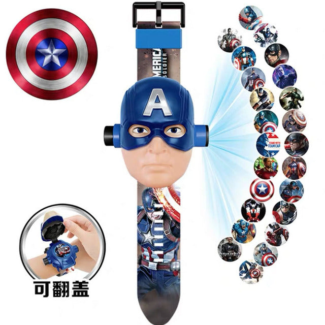 Marvel The Avengers Spiderman Iron Man Captain America Hulk Anime Cosplay Action Figures For Kids Toys watch Birthday Gift