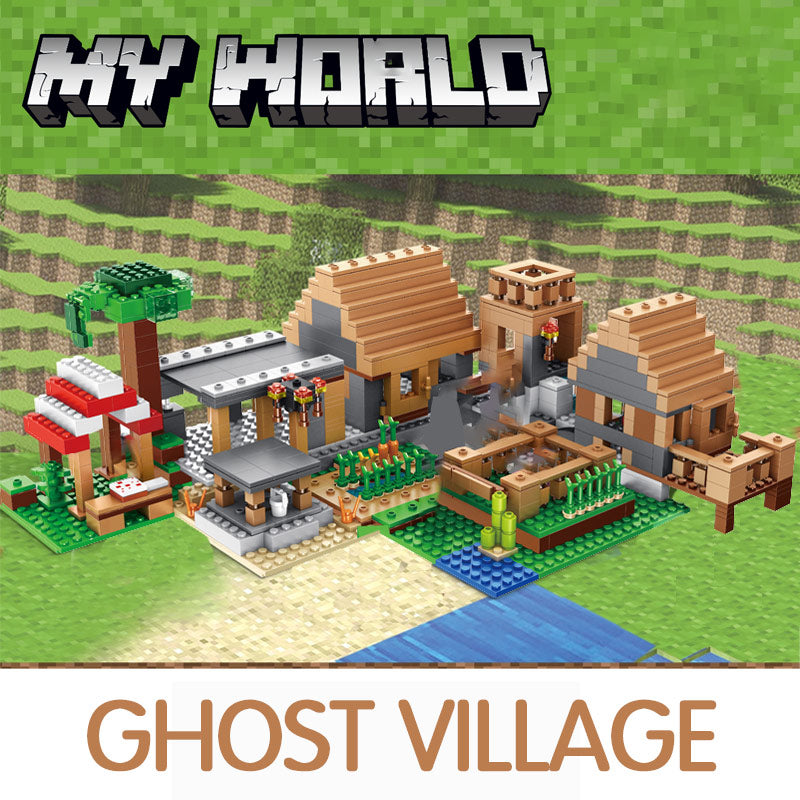 My World The Farm Cottage Building Blocks Technic Compatible Minecrafted Village House Figures Brick Toys for Children