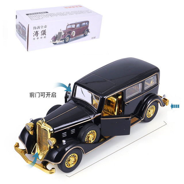 1/32 Alloy Emperor Retro Classic Vehicle Toy Cars Pull Back Light Sound Die Cast Model Car Toys