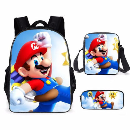 Super Mario Bro Sonic Children School Bag Backpack