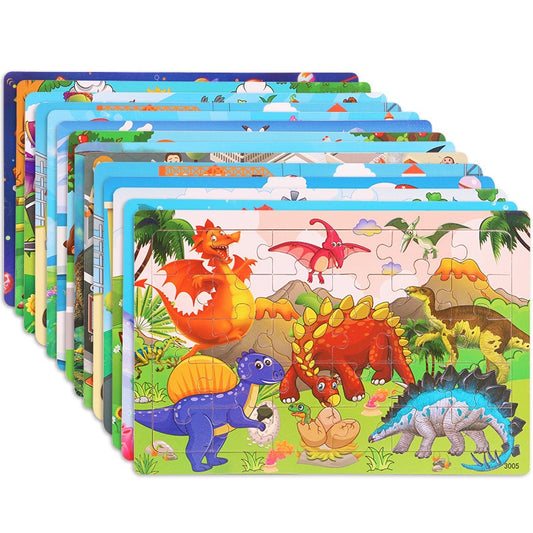 Wooden 30pc Animal Puzzles for Children