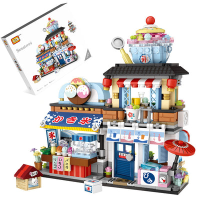 New LOZ Creative Sea Fish Food House Model Building Block MOC Retail Store With Figure Dolls Bricks Sets Boys Toys Kids Gifts