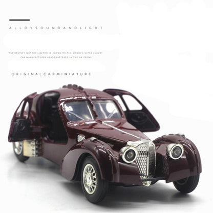 1:28 Bugatti TYPE 57SC Classic Alloy Car Model Diecasts Metal Toy Vehicles Car Model Simulation Sound Light Collection Kids Gift