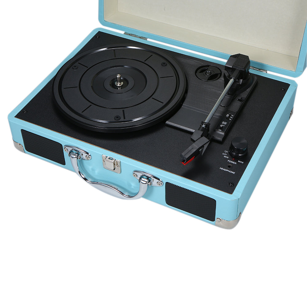 RU Fast Delivery Vintage Portable Phonograph 33/45/78RPM Turntables Vinyl LP Record Phono Player Gramophone Built-in Speaker