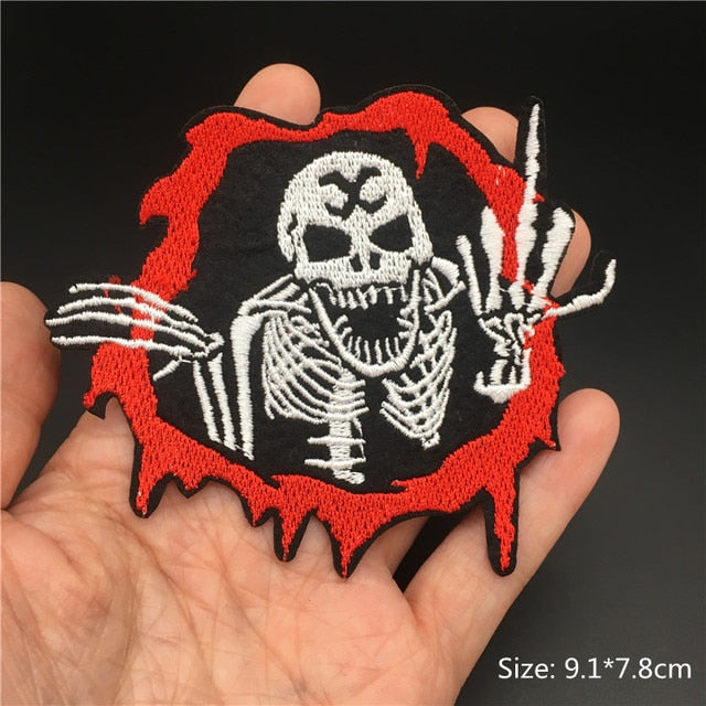 Horror and Skeleton Embroidered Patches