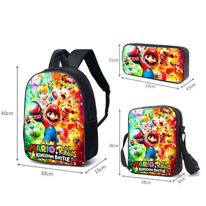 Super Mario Bro Sonic Children School Bag Backpack