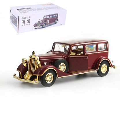 1/32 Alloy Emperor Retro Classic Vehicle Toy Cars Pull Back Light Sound Die Cast Model Car Toys