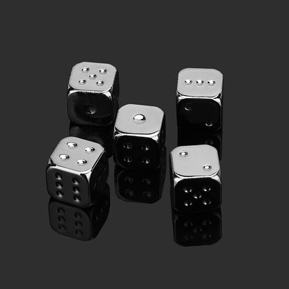 5 PCS/Set Gold/Silver Metal Funny Dice Standard Six Sided Decider Board Game Acessorios 13mm