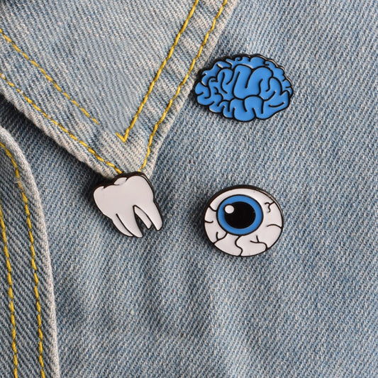 Eyeball Brain and Tooth Enamel Pins