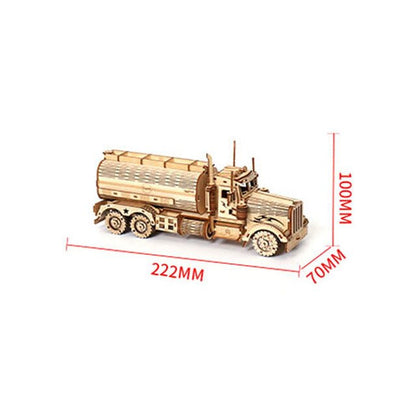 Wooden 3D Diesel Tanker Truck Building Blocks