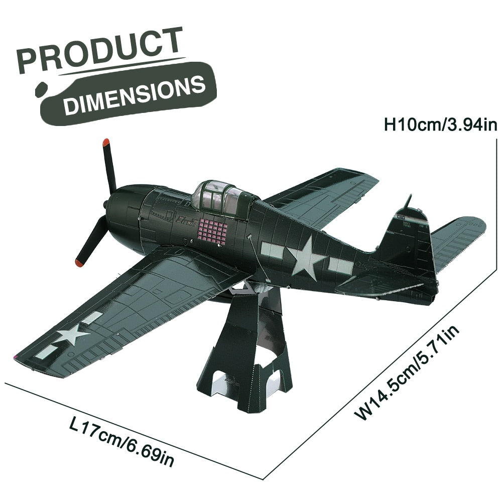 GRUMMAN F6F HELLCAT 3D Metal Puzzle  Model Kit