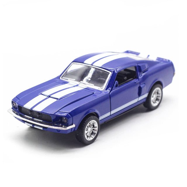 1/32 Alloy Diecast Ford Mustang Vintage Car Model Classic Pull Back Car Miniature Vehicle