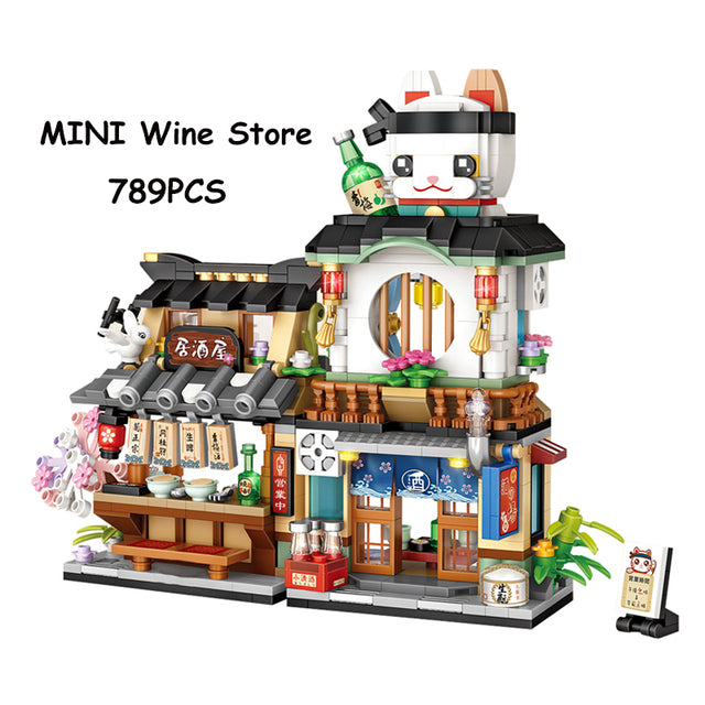 New LOZ Creative Sea Fish Food House Model Building Block MOC Retail Store With Figure Dolls Bricks Sets Boys Toys Kids Gifts