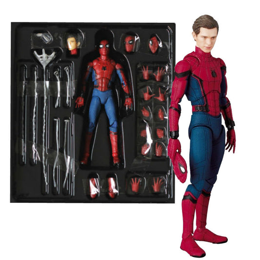 Disney Movie Avengers Spiderman Homecoming Action Figure Statue Can Change Tom Holland Face Spider Man Model Toy Collection Gift