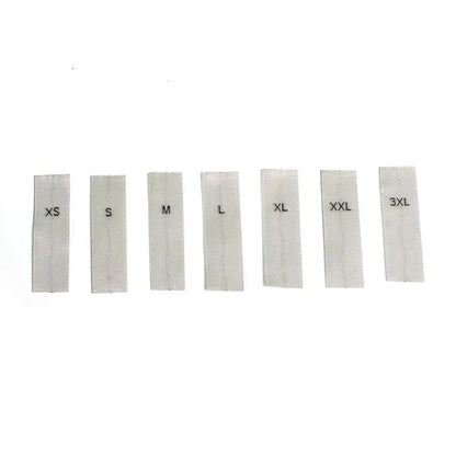 White Woven Size Labels 100pcs