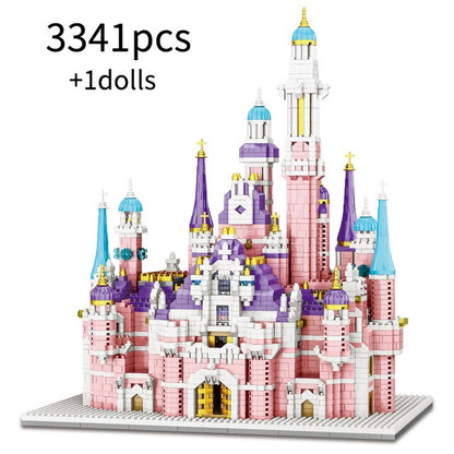 LED Light Up Mini Dream House Tale Princess Castle Building Block Brick Toys