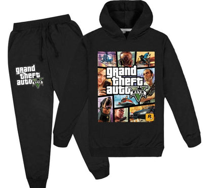 Game Grand Theft Auto Hoodie and Pants Set for Kids