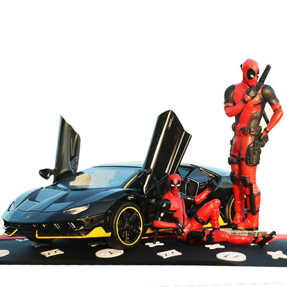 Car Ornament Disney Marvel X-Men Deadpool 2 Action Figure Sitting Lying Posture Model Anime Mini Doll PVC Figurine Toys