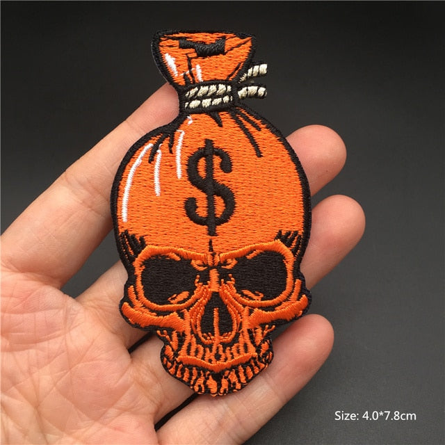 Horror and Skeleton Embroidered Patches