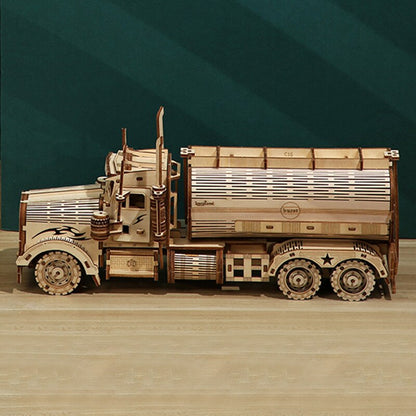 Wooden 3D Diesel Tanker Truck Building Blocks