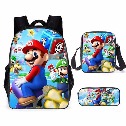 Super Mario Bro Sonic Children School Bag Backpack