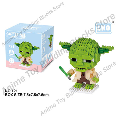 Star wars building blocks Bricks assembly Black warrior Master Yoda Anime Mini Action Figures Heads Toys kids Birthday Gifts