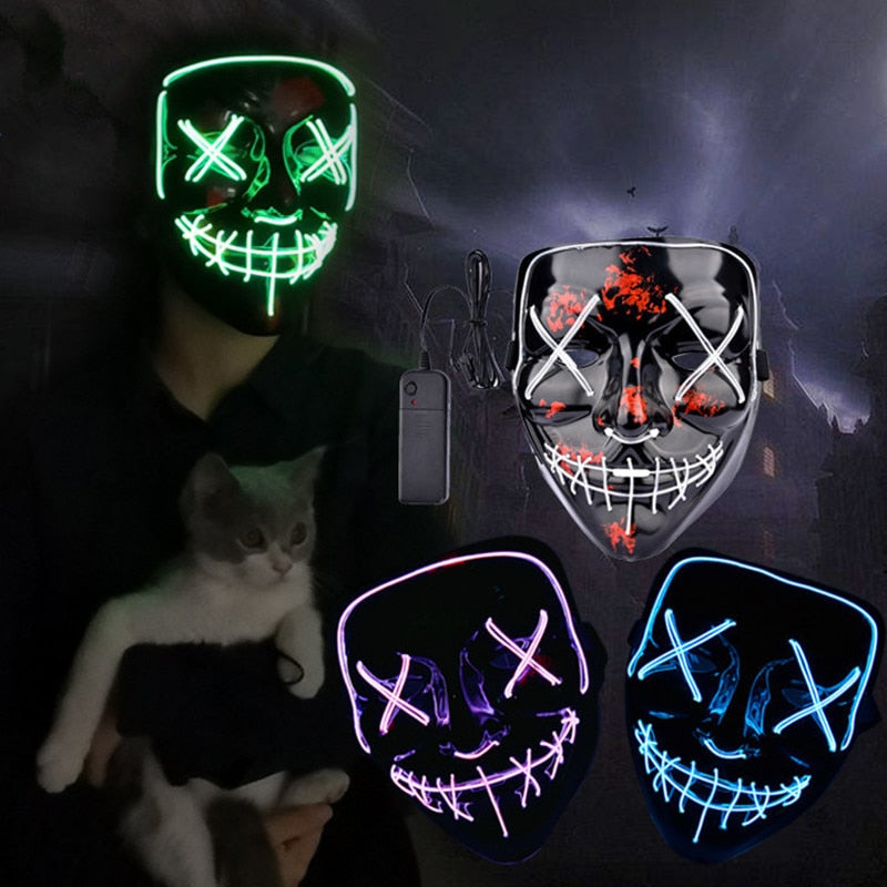 LED Mask Halloween Party Masque