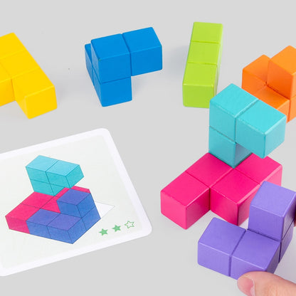 3D Wooden Tetris Style Puzzle Logic Game