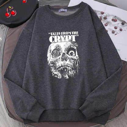 Tales From The Crypt Skull Print Womens Sweater