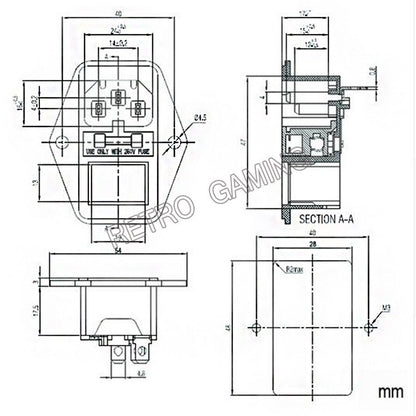 ON/OFF Switch Socket with Female Plug for Power Supply