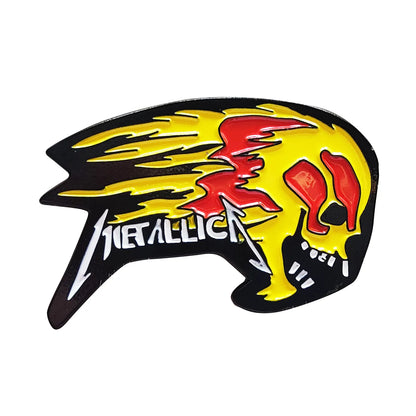 Metallica Flaming Skull Enamel Pin