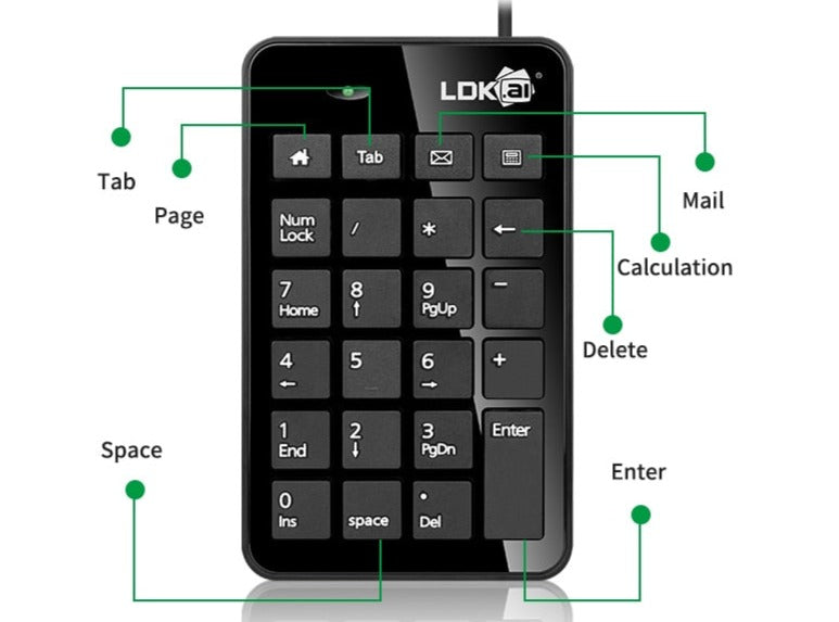 Universal Numeric Wired USB Keypad Mini Numpad