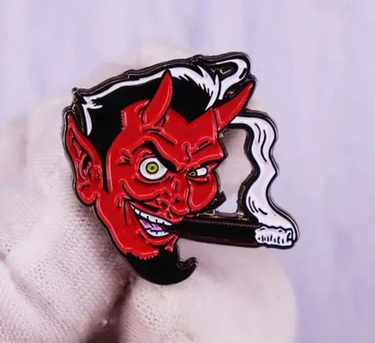 Smoking Devil Enamel Pin